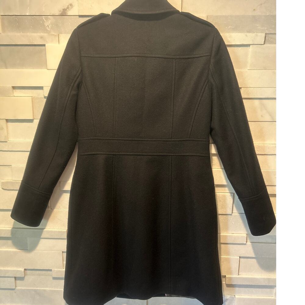 BANANA REPUBLIC Wool Single Breasted Lined Coat Peacoat Black  S elegant lady - Picture 2 of 7